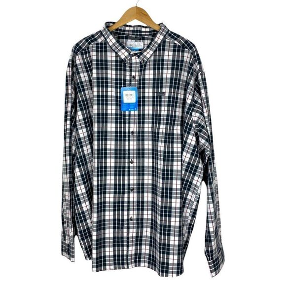 Columbia men's White Traditional Plaid Rapid Rivers 2 Long Sleeve Shirt US 4X - Picture 3 of 9